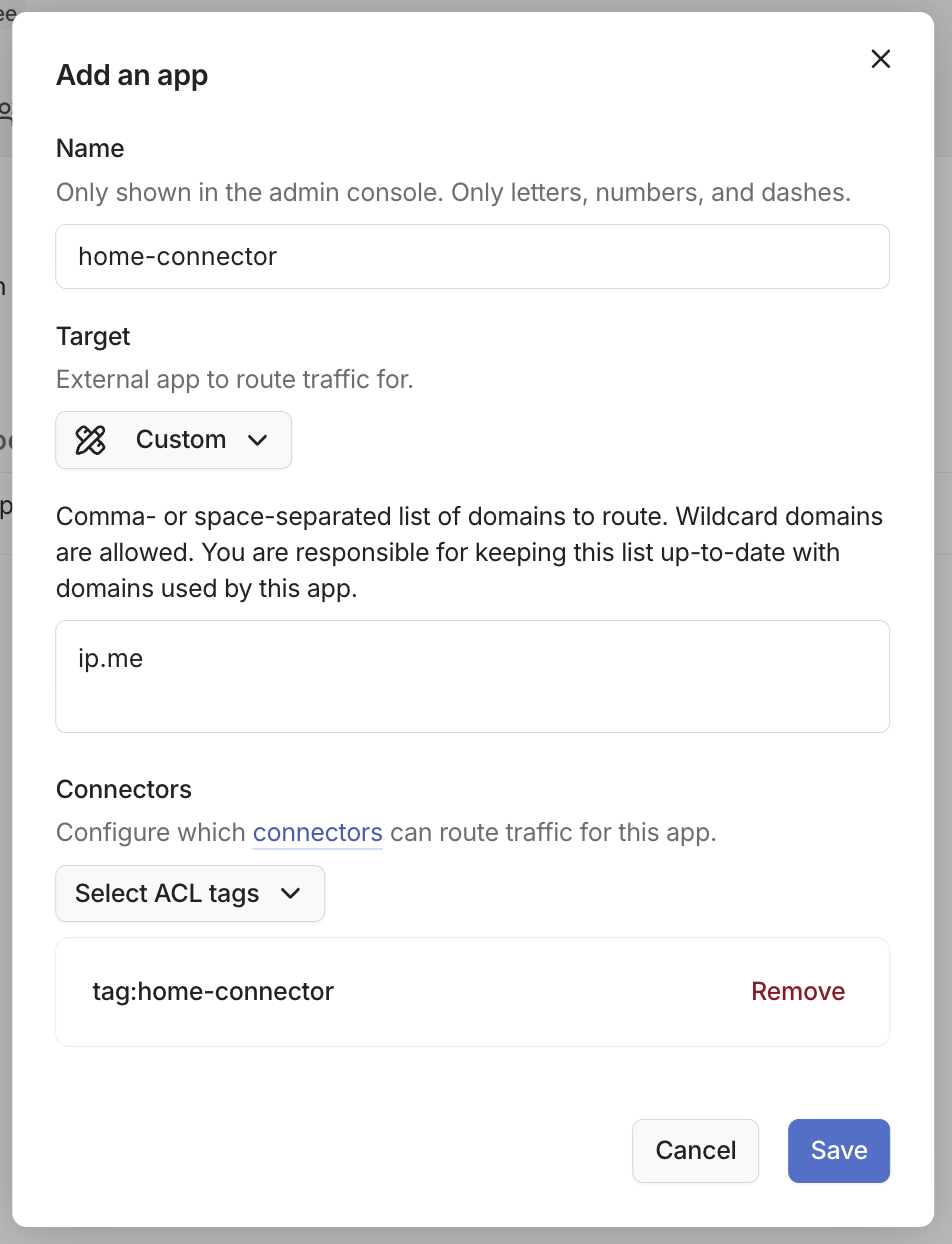 tailscale app connector